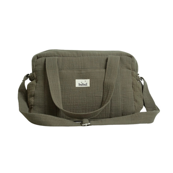 sac à langer Middle effet lin kaki Bebel