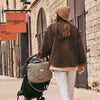 Sac à langer Bebel Middle léopard beige avec anses en tissu