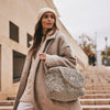Sac à langer Bebel Middle léopard beige avec anses en tissu