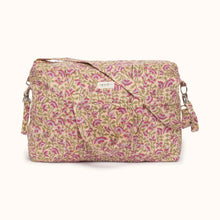  Sac à langer Thaïla Champêtre Aubergine Apaches Collections - sac familial chic et pratique motif fleuri