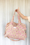 Sac à langer Thaïla Champêtre Aubergine Apaches Collections - sac familial chic et pratique motif fleuri