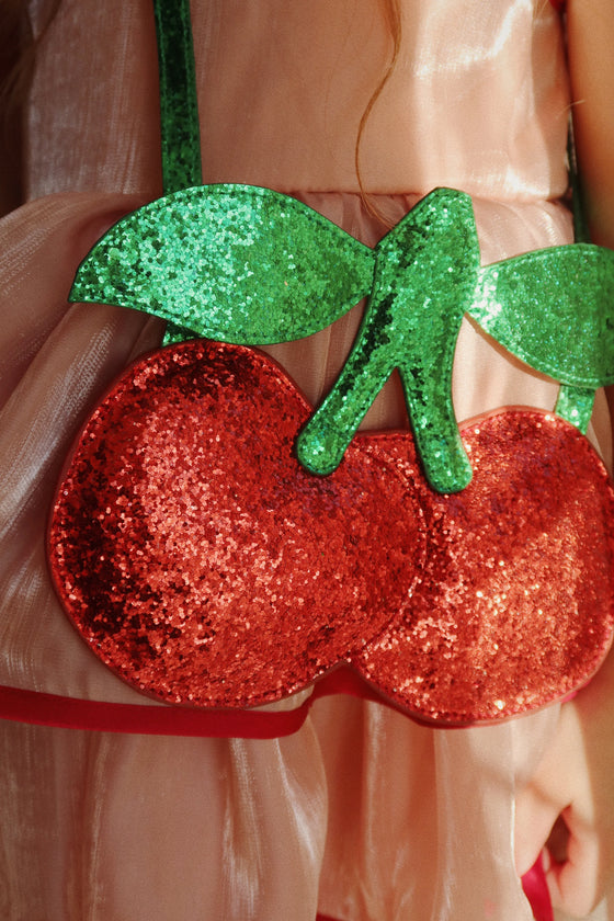 Sac porte-monnaie enfant cerise pailleté Konges Slojd – Ma Biche concept store