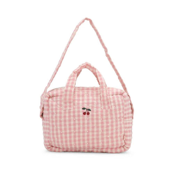 sac pour poupées powder pink check, konges slojd. 