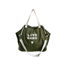  Sac cabas XL Love Gang kaki Zakuw.