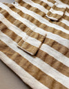 Salopette rayée beige et écru Antonin pour poupée 34 cm – vêtement style naturel compatible Minikane.
