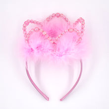  Serre-tête princesse rose avec perles et plumes – accessoire déguisement enfant