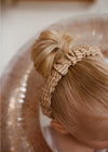 Serre-tête fille à carreaux beige caramel Mrs Ertha