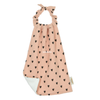 Serviette de cantine personnalisable en gaze de coton rose à motifs cœurs Atelier Wagram