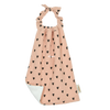 Serviette de cantine personnalisable en gaze de coton rose à motifs cœurs Atelier Wagram
