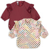 Set 2 bavoirs à manches longues Konges Slojd motif cœur glitter et sangria