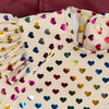 Set 2 bavoirs à manches longues Konges Slojd motif cœur glitter et sangria