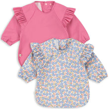  Set de 2 bavoirs à manches longues Konges Slojd Fleur Rosier & Château Rose