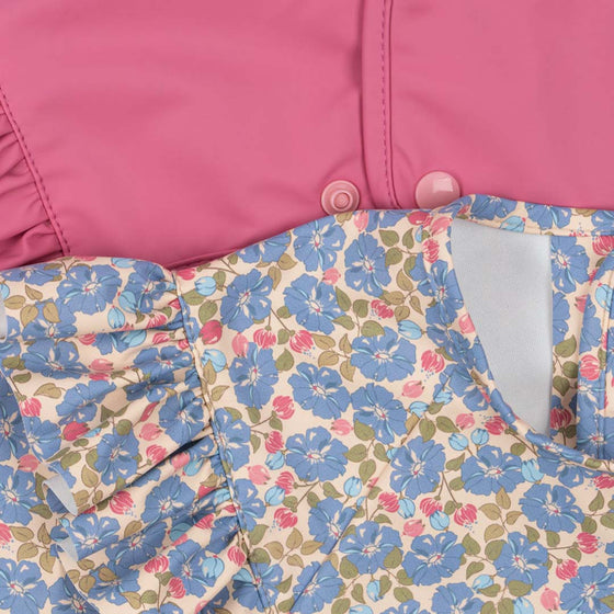 Set de 2 bavoirs à manches longues Konges Slojd Fleur Rosier & Château Rose