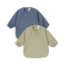  Set 2 bavoirs manches longues Konges Slojd Tea Stripe et Flint Stone