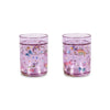 Set de 2 gobelets enfant pailletés violets Konges Slojd Rainbow Twinkle avec arcs-en-ciel et étoiles
