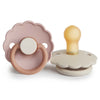 Set de 2 tétines en caoutchouc naturel, Daisy Bloom, Biscuit Cream Frigg.