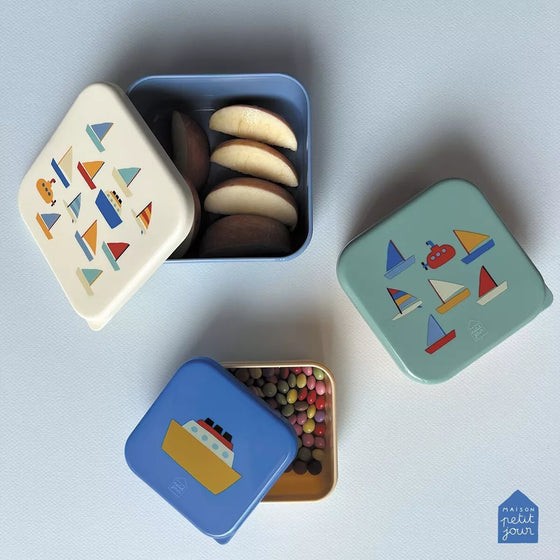 Set 3 boîtes goûter Les Bateaux Petit Jour Paris - concept store Ma Biche