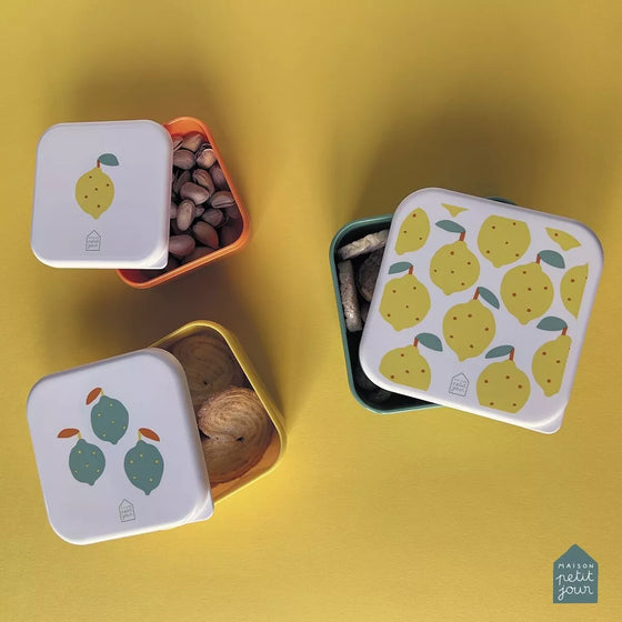 Set de 3 boites à goûter - Les Citrons - Petit Jour