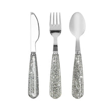  Set de 3 couverts pailletés blue Konges Slojd - couteau, fourchette et cuillère enfant