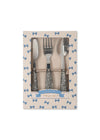 Set de 3 couverts pailletés blue Konges Slojd - couteau, fourchette et cuillère enfant