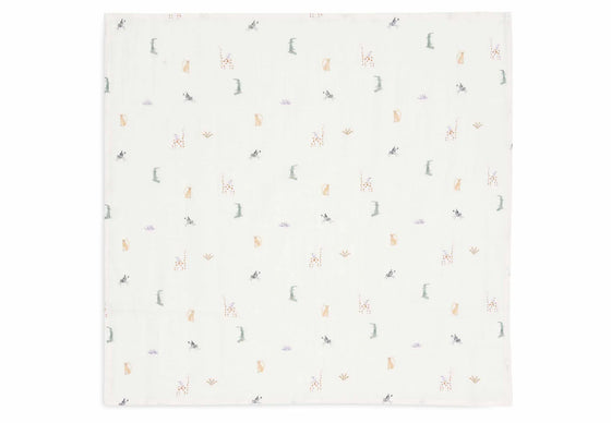 Lot de 3 langes en gaze de coton 70x70 cm Jollein motif Jungle Jambo – doux et respirants pour bébé