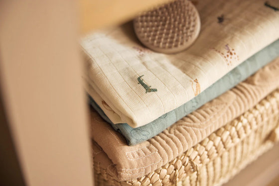 Lot de 3 langes en gaze de coton 70x70 cm Jollein motif Jungle Jambo – doux et respirants pour bébé