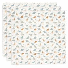  Lot de 3 langes en gaze de coton 70x70 cm Jollein motif Roarsome dinosaures – doux et pratiques pour bébé