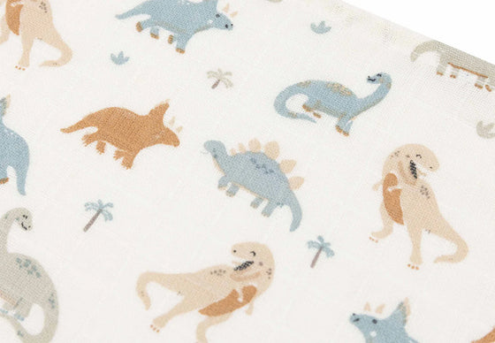 Lot de 3 langes en gaze de coton 70x70 cm Jollein motif Roarsome dinosaures – doux et pratiques pour bébé