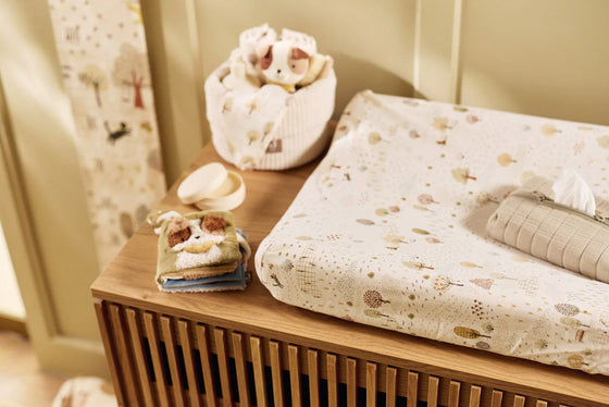 Lot de 3 langes en gaze de coton 70x70 cm Jollein motif Tiny Park – doux et pratiques pour bébé