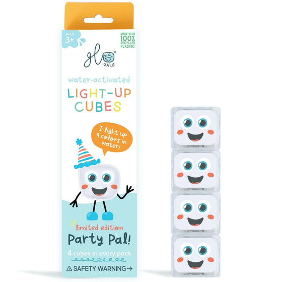 Set de 4 cubes lumineux Blanc Party Glo Pals.