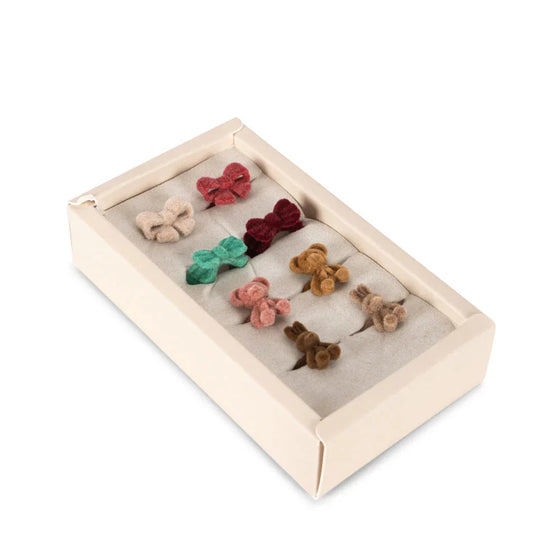 Set 8 bagues velours Bonnie Konges Slojd dans leur coffret