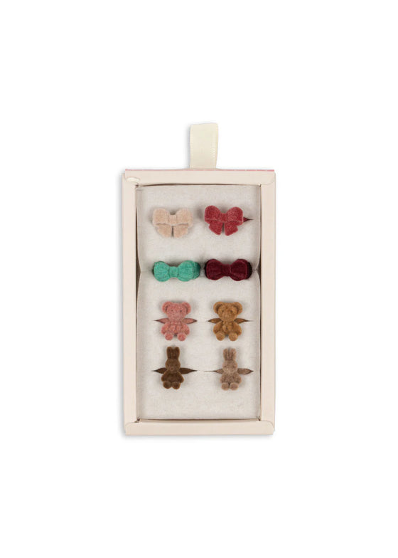Set 8 bagues velours Bonnie Konges Slojd dans leur coffret