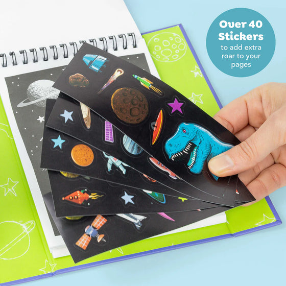 Set de coloriage Dinos dans l’Espace Tiger Tribe pour enfants – Ma Biche concept store