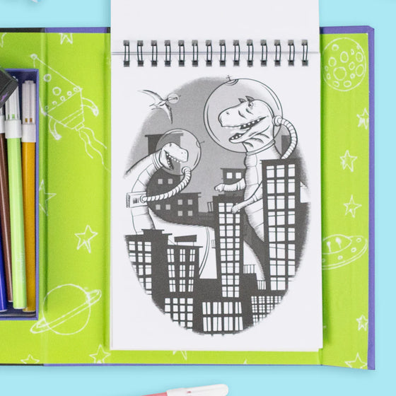 Set de coloriage Dinos dans l’Espace Tiger Tribe pour enfants – Ma Biche concept store