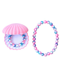  Set coquillage bracelet et collier en perles rose et bleu, Ratatam.