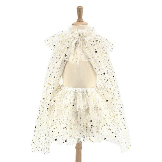 Set déguisement Loane ivoire enfant Labay – cape et tutu étoilés pour princesse ou fée