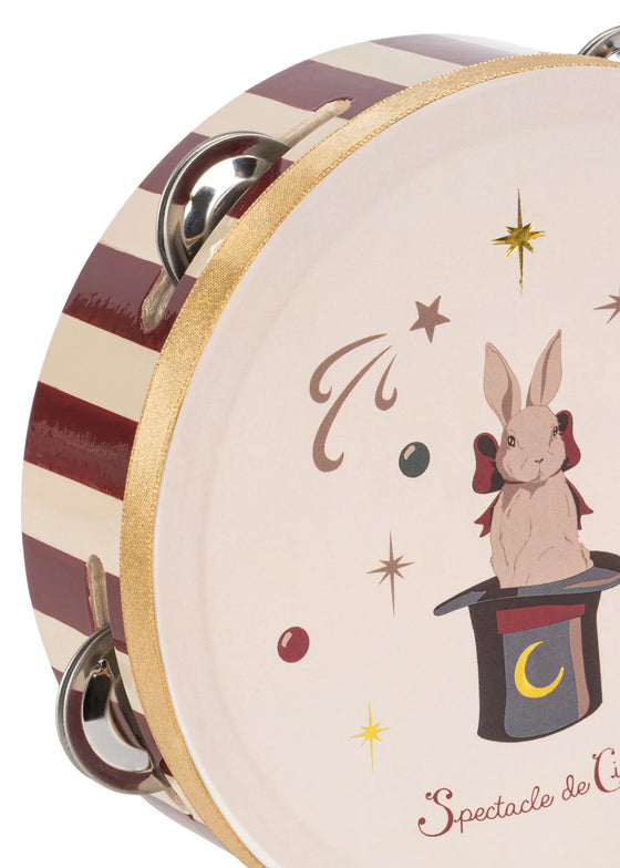 Set d’instruments de musique Circus Konges Slojd avec valisette, tambourin, xylophone, maracas et castagnettes