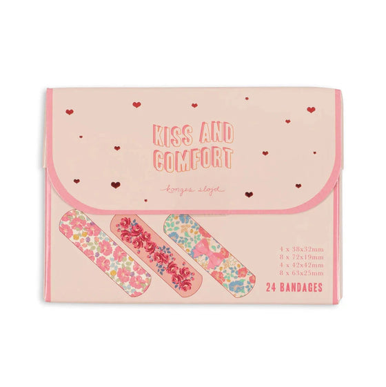 Set de 24 pansements enfants fleuris Konges Sløjd Kiss and Comfort Pink