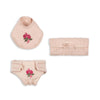 Set puériculture poupée Cameo Rose Konges Slojd avec bavoir, lange et couche