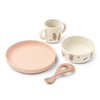 Set repas bébé silicone Vivi Wild Child Rosey Liewood lapins rose