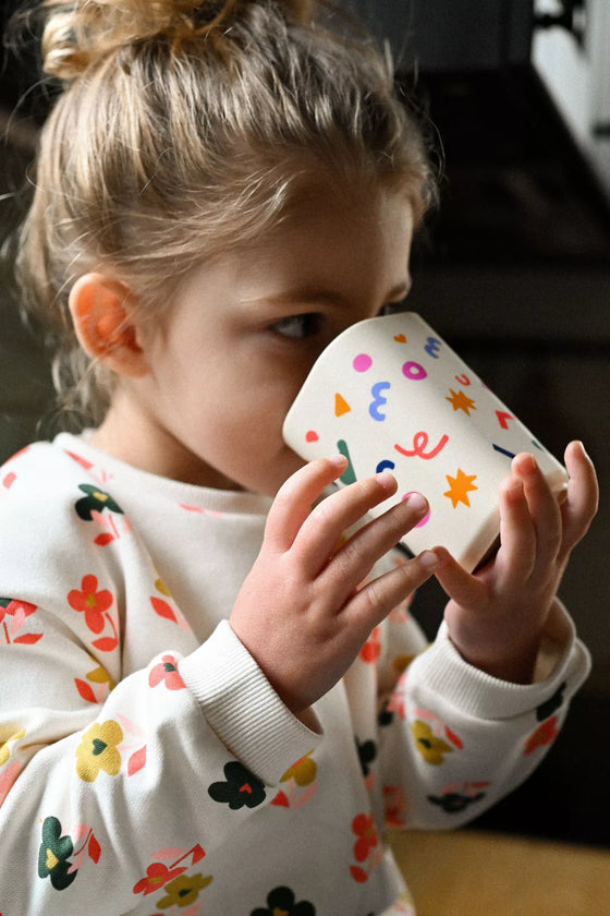 Set repas bébé Tiny Bits Madarine The Cotton Cloud avec assiette, bol, gobelet et cuillère