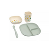 Set repas bébé Tiny Bits Wasabi The Cotton Cloud avec assiette, bol, gobelet et cuillère