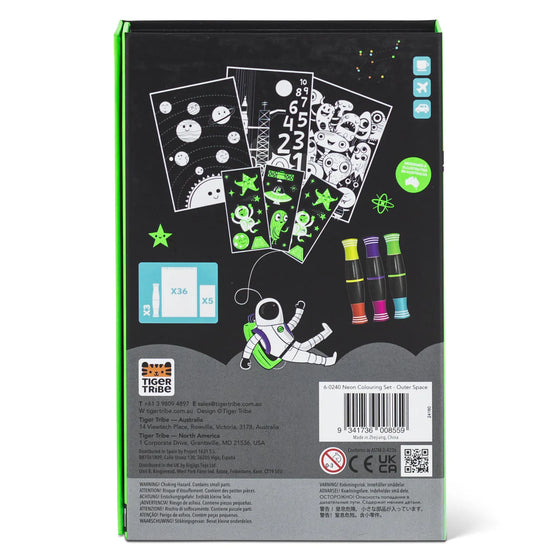 Set de coloriage fluorescent Outer Space Tiger Tribe pour enfants – Ma Biche concept store
