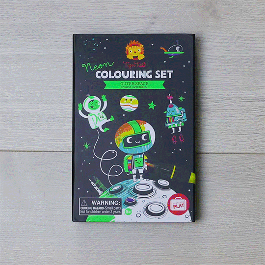 Set de coloriage fluorescent Outer Space Tiger Tribe pour enfants – Ma Biche concept store
