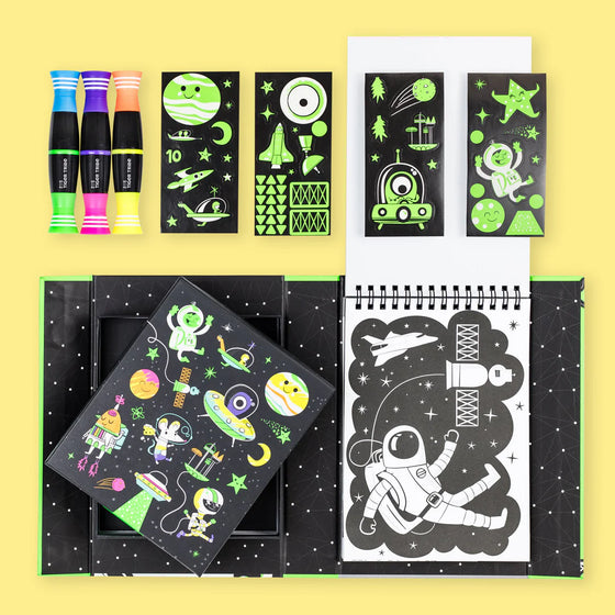 Set de coloriage fluorescent Outer Space Tiger Tribe pour enfants – Ma Biche concept store