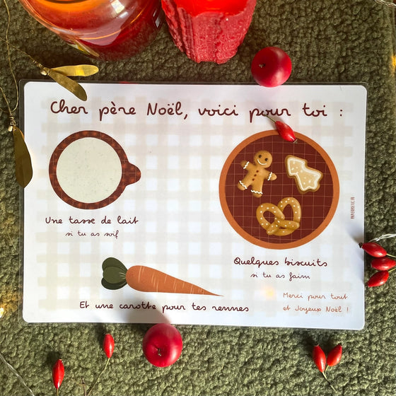 Set de table Père Noël Vichy Papier Poetic