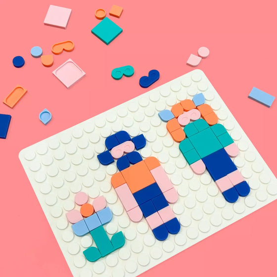 Jeu créatif SiliPop Mosaic Art blanc Super Petit avec tuiles colorées en silicone à assembler