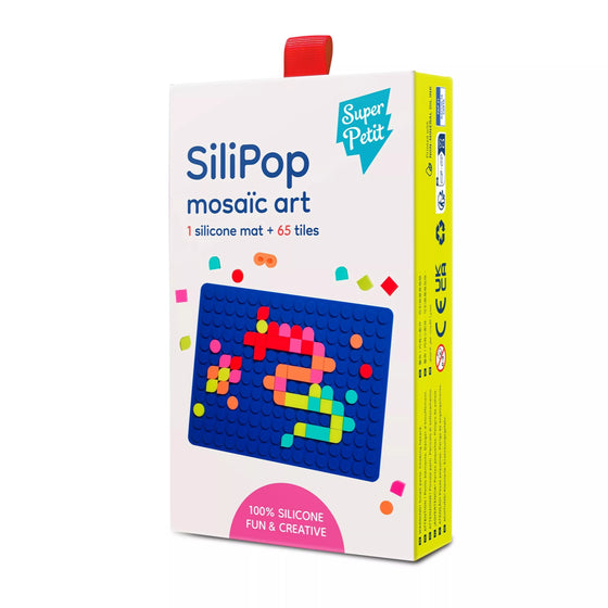 Jeu créatif SiliPop Mosaic Art bleu Super Petit avec tuiles colorées en silicone à assembler