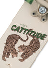 Skateboard enfant Konges Sløjd Cattitude léopard roues vertes