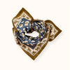 Foulard en coton Apaches Collections motif léopard kaki et bleu – accessoire mode femme et enfant
